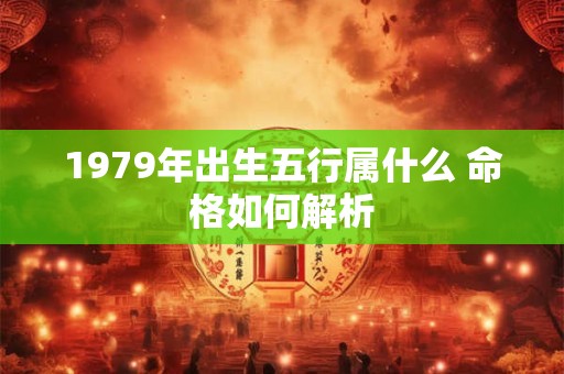 1979年出生五行属什么 命格如何解析