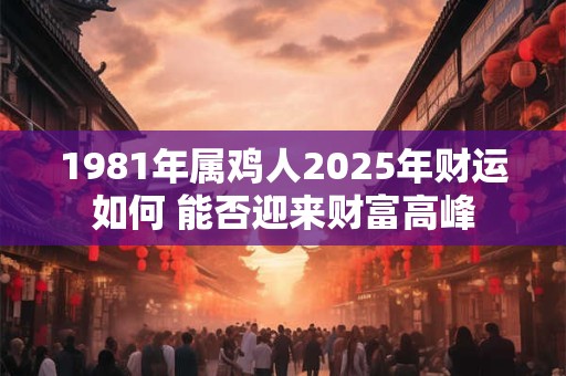 1981年属鸡人2025年财运如何 能否迎来财富高峰