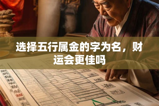 选择五行属金的字为名，财运会更佳吗