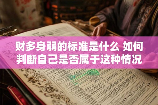 财多身弱的标准是什么 如何判断自己是否属于这种情况
