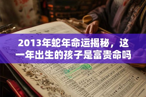 2013年蛇年命运揭秘，这一年出生的孩子是富贵命吗
