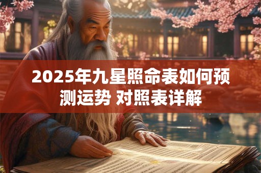 2025年九星照命表如何预测运势 对照表详解