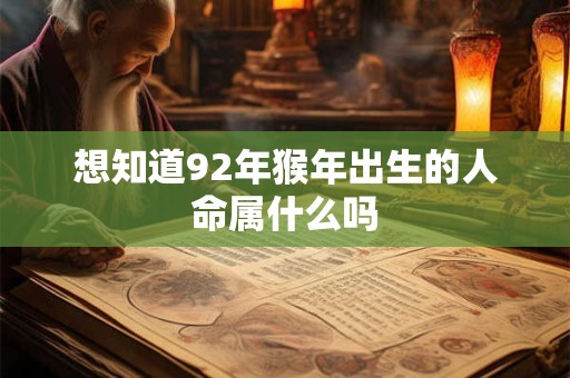 想知道92年猴年出生的人命属什么吗