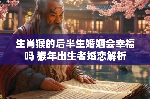 生肖猴的后半生婚姻会幸福吗 猴年出生者婚恋解析