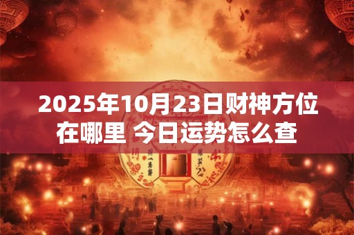 2025年10月23日财神方位在哪里 今日运势怎么查