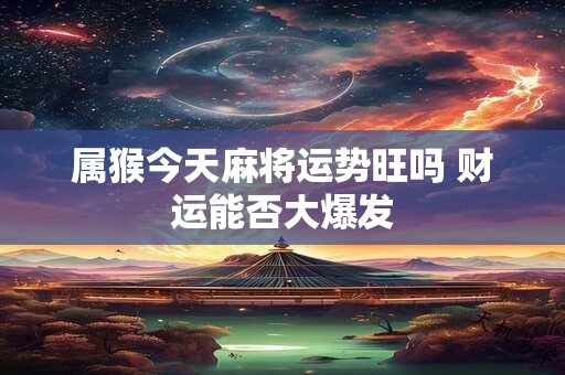 属猴今天麻将运势旺吗 财运能否大爆发