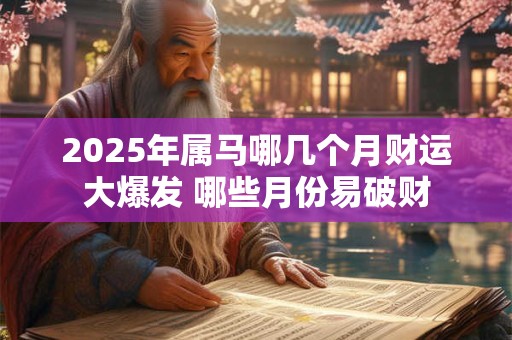 2025年属马哪几个月财运大爆发 哪些月份易破财