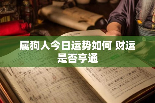 属狗人今日运势如何 财运是否亨通