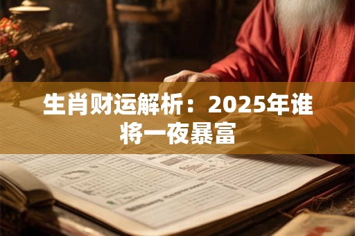 生肖财运解析：2025年谁将一夜暴富