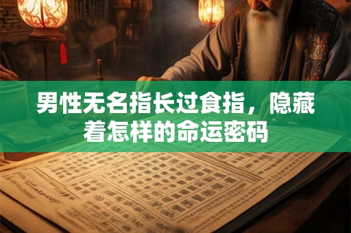 男性无名指长过食指，隐藏着怎样的命运密码