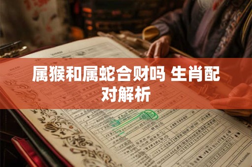 属猴和属蛇合财吗 生肖配对解析
