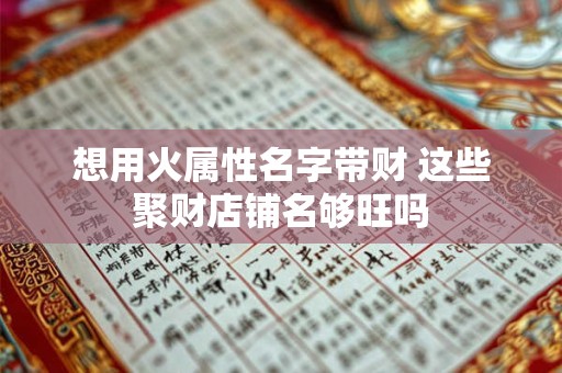想用火属性名字带财 这些聚财店铺名够旺吗
