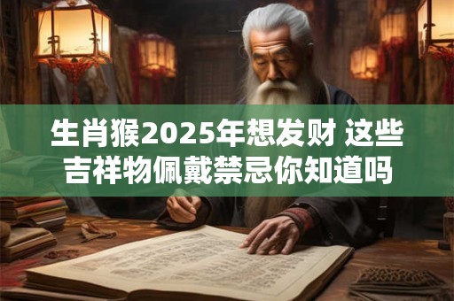 生肖猴2025年想发财 这些吉祥物佩戴禁忌你知道吗