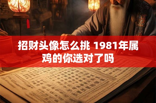 招财头像怎么挑 1981年属鸡的你选对了吗