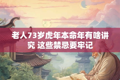 老人73岁虎年本命年有啥讲究 这些禁忌要牢记