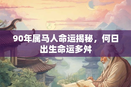 90年属马人命运揭秘，何日出生命运多舛