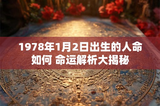 1978年1月2日出生的人命如何 命运解析大揭秘