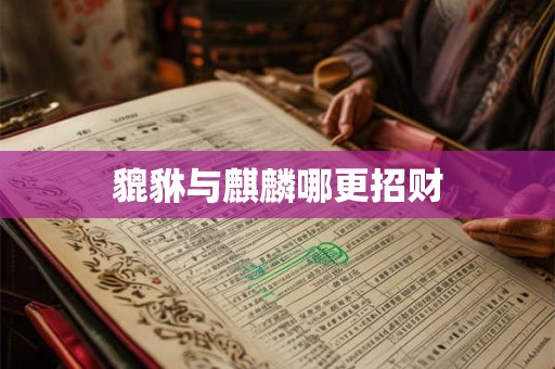 貔貅与麒麟哪更招财