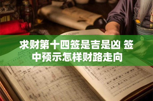 求财第十四签是吉是凶 签中预示怎样财路走向