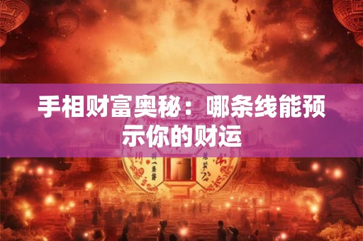 手相财富奥秘：哪条线能预示你的财运