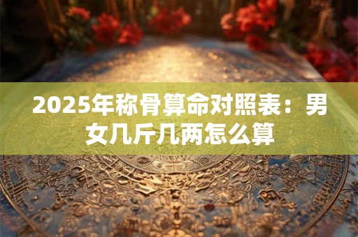 2025年称骨算命对照表：男女几斤几两怎么算