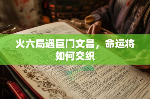 火六局遇巨门文昌，命运将如何交织