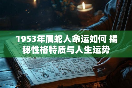 1953年属蛇人命运如何 揭秘性格特质与人生运势