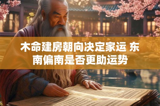 木命建房朝向决定家运 东南偏南是否更助运势