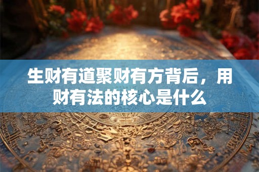 生财有道聚财有方背后，用财有法的核心是什么