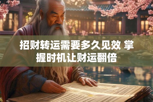 招财转运需要多久见效 掌握时机让财运翻倍