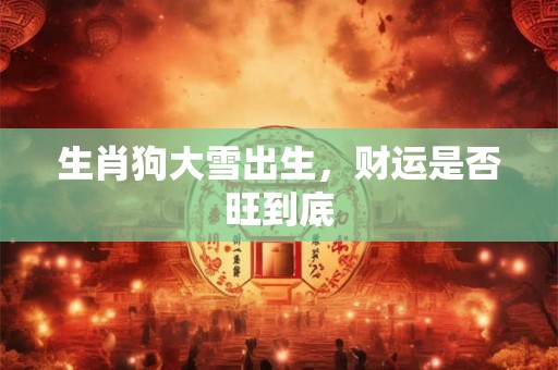 生肖狗大雪出生，财运是否旺到底