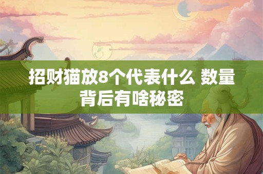 详细阅读:招财猫放8个代表什么 数量背后有啥秘密 招财猫放8个代表什么 数量背后有啥秘密