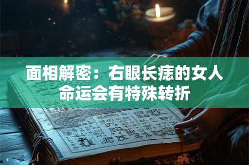 面相解密：右眼长痣的女人命运会有特殊转折