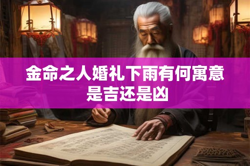 金命之人婚礼下雨有何寓意 是吉还是凶