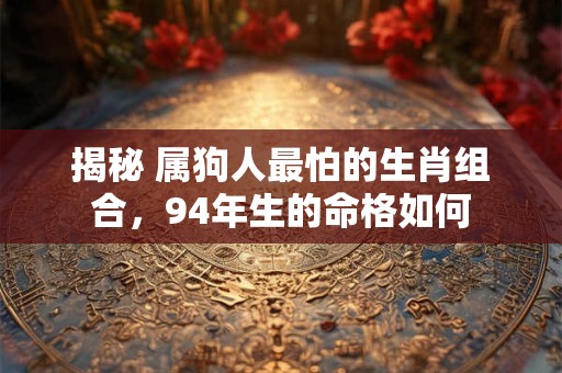揭秘 属狗人最怕的生肖组合，94年生的命格如何