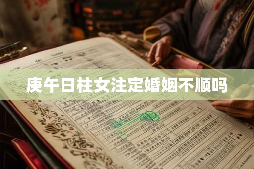 庚午日柱女注定婚姻不顺吗