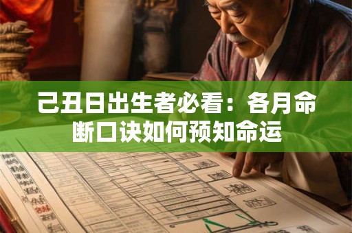 己丑日出生者必看：各月命断口诀如何预知命运