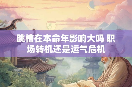 跳槽在本命年影响大吗 职场转机还是运气危机 跳槽在本命年影响大吗 职场转机还是运气危机