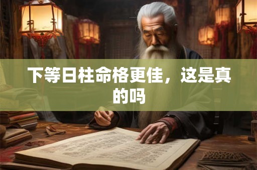 下等日柱命格更佳，这是真的吗