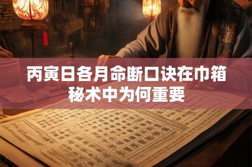 丙寅日各月命断口诀在巾箱秘术中为何重要