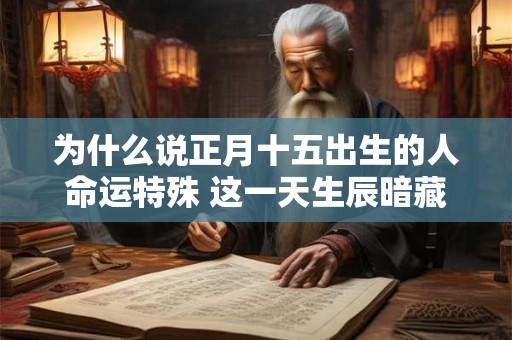 为什么说正月十五出生的人命运特殊 这一天生辰暗藏什么玄机