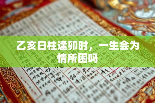 乙亥日柱逢卯时，一生会为情所困吗