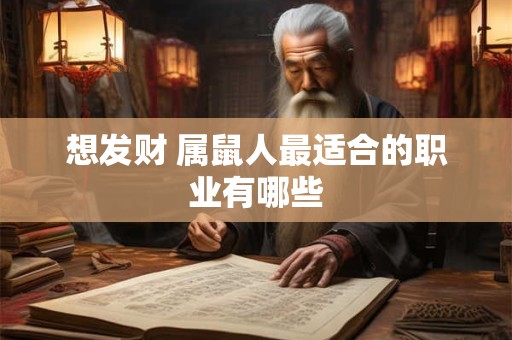 想发财 属鼠人最适合的职业有哪些
