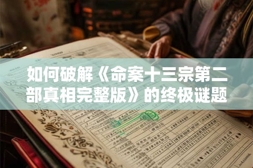 如何破解《命案十三宗第二部真相完整版》的终极谜题