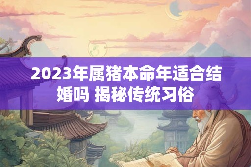 2023年属猪本命年适合结婚吗 揭秘传统习俗