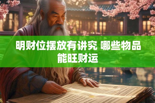 详细阅读:明财位摆放有讲究 哪些物品能旺财运 明财位摆放有讲究 哪些物品能旺财运