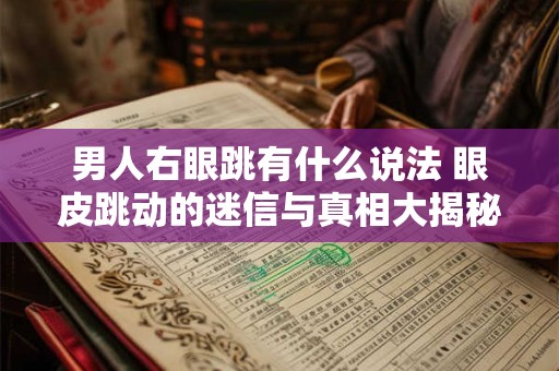 男人右眼跳有什么说法 眼皮跳动的迷信与真相大揭秘