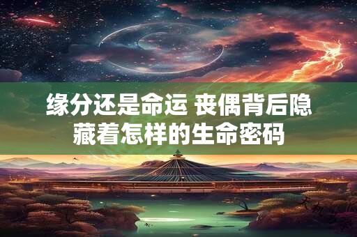 缘分还是命运 丧偶背后隐藏着怎样的生命密码