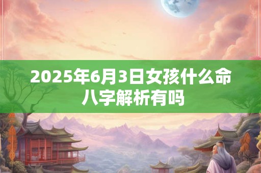 2025年6月3日女孩什么命 八字解析有吗