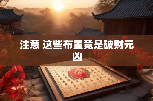 注意 这些布置竟是破财元凶